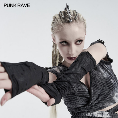 Punk Rave Distressed Arm Warmers