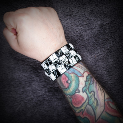 Black and White Checkered Wristband